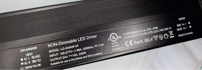 24V 240W ClassP Non-Dimmable LED Driver Power Supply Transformer 100-277VC  High Power LD-240AW-24 LD