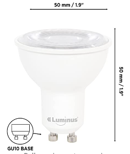 Luminus GU10 LED Light Bulb 7W 50W 3000K Soft White Dimmable