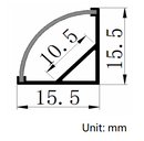 45 Degree Sliver Track Aluminum Profile Channel Per Foot