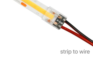 2 Pin 10mm Strip to Wire COB LED Strip Connector COB Tape Lights Extension Wire Fixed Clamp Clip