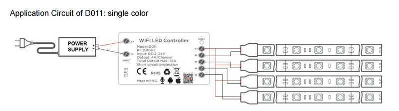 GOBO Tuya WIFI LED Dimmer Controller Receiver DC12V-24V D011 Single Color