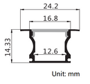 Deep U Recessed Black Track Aluminum Profile Channel Per Foot