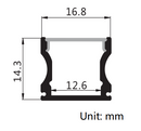 Deep U Black Track Aluminum Profile Channel Per Foot