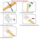 (5 PCS per Bag) 2 Pin 8mm Strip to Strip COB LED Strip Connector COB Tape Lights Extension Wire Fixed Clamp Clip