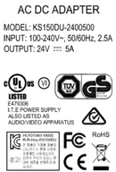 24V 5A 120W Power Supply KS150DU-2400500 04107