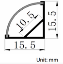 45 Degree Aluminum Profile Channel Black 8FT (Pick Up Only)