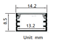 2.9M 14.2 Slim Aluminum Profile Channel Silver 9ft 6in (Pick Up Only)