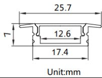 2.4M Recessed Aluminum Profile Channel Silver 8FT (Pick Up Only)