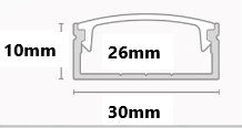 Double Strip - U Shape 8 Feet Aluminum Profile 26/30mm- 10mm 96" LTH w/ diffuser (In-Store Pick Up Only)