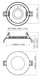 Vo- 3" Black Slim Round 5Way CCT