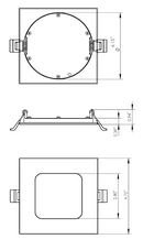 VOTATEC 4'' Square White Flat Slim 12W=100W 5CCT 1000LM LED Ceiling Pot Light Panel Dimmable with Junction Box