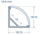8ft 45 Degree Black Aluminum Profile Channel(Pick Up Only)