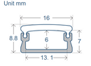 LD 8ft Waterproof Sliver Surface Mount Aluminum Channel (Pick Up Only)
