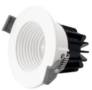 New VO 2″ 8W 5CCT 650LM Round White Wet Location Dimmable LED Baffle Downlight Fixture Ceiling Pot Light with Junction Box