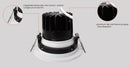Vo- 12W Regressed Gimbal 5Way CCT Adjustable