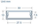 Double Strip - U Shape 8 Feet Aluminum Profile 26/30mm- 10mm 96" LTH w/ diffuser (In-Store Pick Up Only)