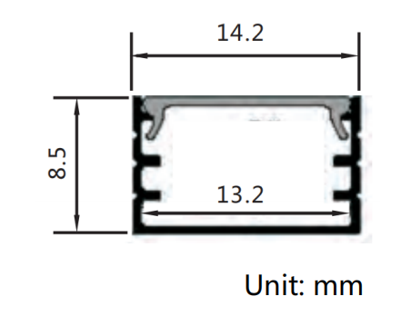 Slim Sliver Track Aluminum Profile Channel Per Foot