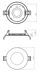 VO VOTATEC 3" Slim Flat Panel Ceiling Pot Light 8W 5CCT Dimmable Round White with Junction Box