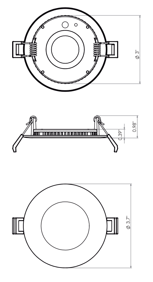 VO VOTATEC 3" Slim Flat Panel Ceiling Pot Light 8W 5CCT Dimmable Round White with Junction Box