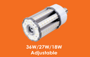 VO VOTATEC Power Adjustable Corn Light 36W/27W/18W 5000K Cool White 120-347V E26+E39 Base Waterproof