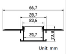 Recessed In-Wall Silver Track Aluminum Profile Channel Per Foot