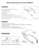 12V and 24V Door Sensor Switch Surface Mounting - IR009B-D 4A