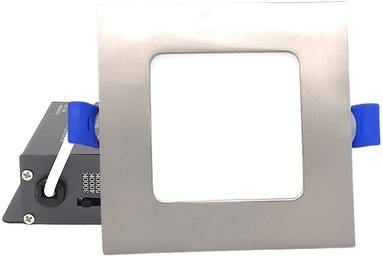 Dawn Ray 4" LED Ceiling Pot Light 12W Square Brushed Nickel 3CCT with Junction Box