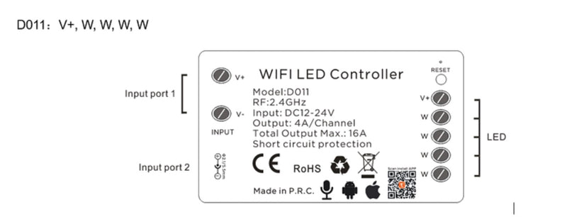 GOBO Tuya WIFI LED Dimmer Controller Receiver DC12V-24V D011 Single Color