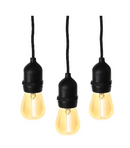 Luminus 48FT 14.6M LED Outdoor Vintage String Lights with Light Bulbs Included 24 Sockets 2200K Amber Dimmable 