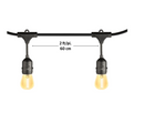 Luminus 48FT 14.6M LED Outdoor Vintage String Lights with Light Bulbs Included 24 Sockets 2200K Amber Dimmable 