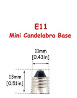 E11 LED Light Bulb 3.5W 3000K Warm White Mini Candelabra Base Dimmable