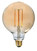 Luminus Vintage G40 LED Light Bulb 4.5W = 40W E26 Base 2200K Amber Dimmable 