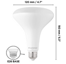 Luminus BR40 Wide Flood LED Light Bulb 17W = 100W Base-E26 2700K Warm White Dimmable