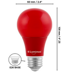 Luminus LED Light Bulb A19 Red 6W = 40W E26 Base Non-Dimmable