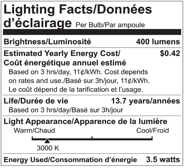 Luminus LED Light Bulb G9 3.5W = 35W 3000K Warm White Non-Dimmable