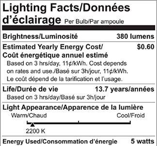 Luminus Vintage T10 LED Light Bulb 5W = 40W E26 Base 2200K Amber Dimmable