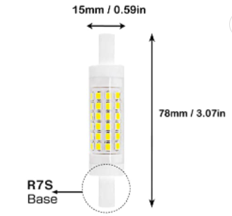 R7S LED Light Bulb 78mm 5W 6000K Cool White Daylight