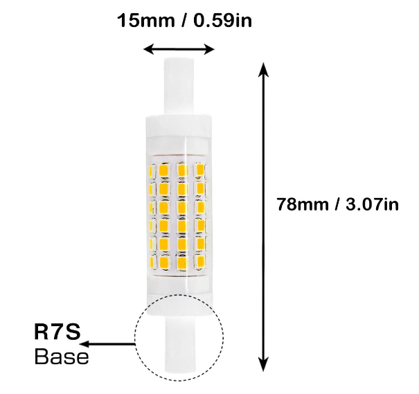 R7S LED Light Bulb 78mm 5W 3000K Warm White