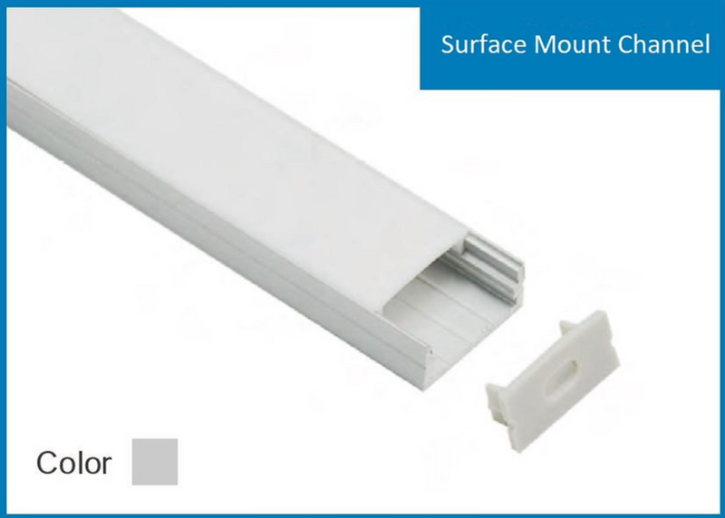 2.9M Surface Mount Aluminum Profile Channel White 9ft 6in