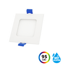 DawnRay 3.5" LED Recessed Slim Flat Panel Ceiling Pot Light Square 7W 5CCT Dimmable with Junction Box White 