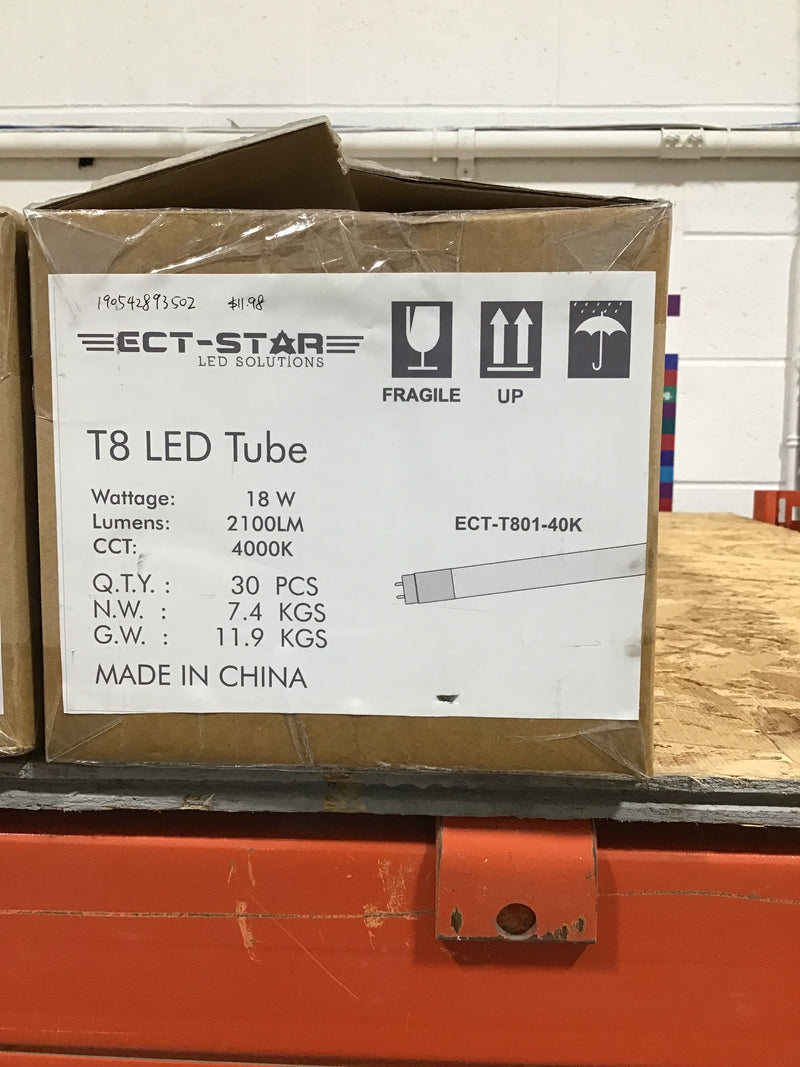 ECT-STAR T8 LED Hybrid Tube Light 4FT 18W 4000K Natural White