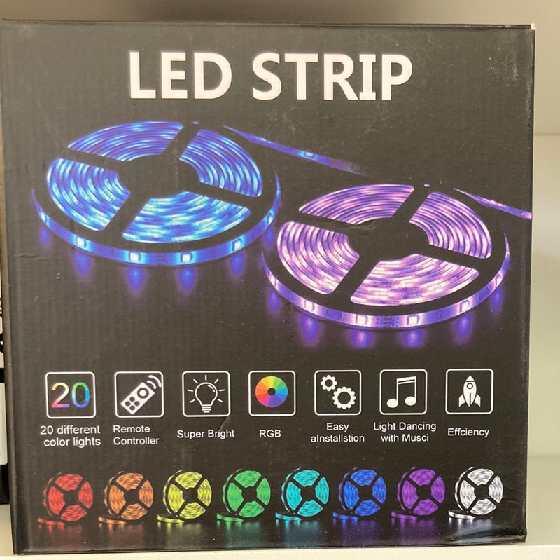 LED Strip Running RGB with Smart Remote & 8AM Transformer 32FT Per Pack 600 chips