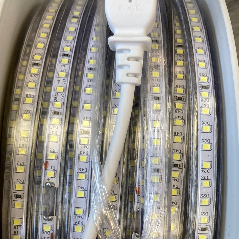 High Voltage 110/120V Waterproof Coated 2835 LED Strip Light 6000K Cool White 50M/165FT Per Roll YT-35C-LED120-301