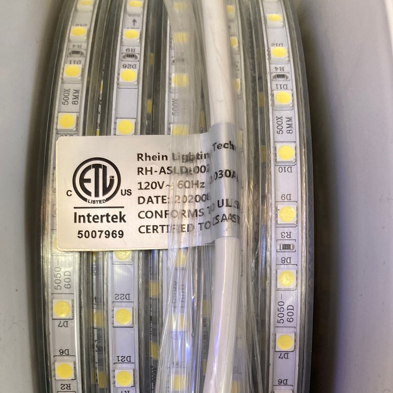 High Voltage 110/120V Waterproof Coated 5050 LED Strip Light 6000K Cool White 25M/82FT Per Roll