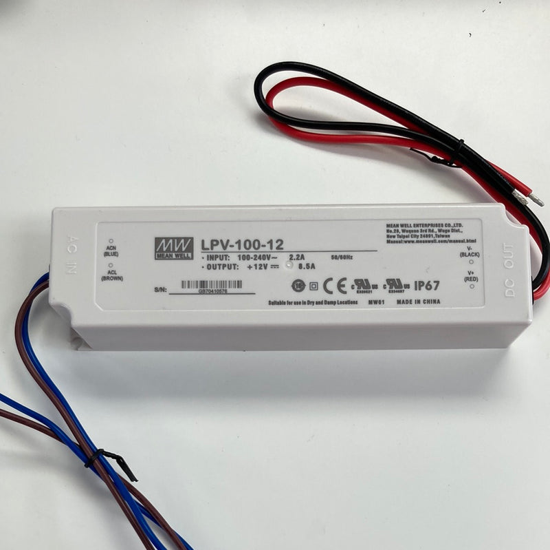 EB MEANWELL 12V 100W Class2 Non-Dimmable LED Driver Power Supply Transformer IP67 White 04019-1